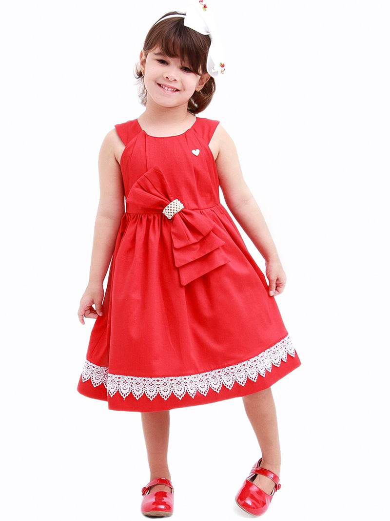 Vestido Taci Fustão Laço Luxo